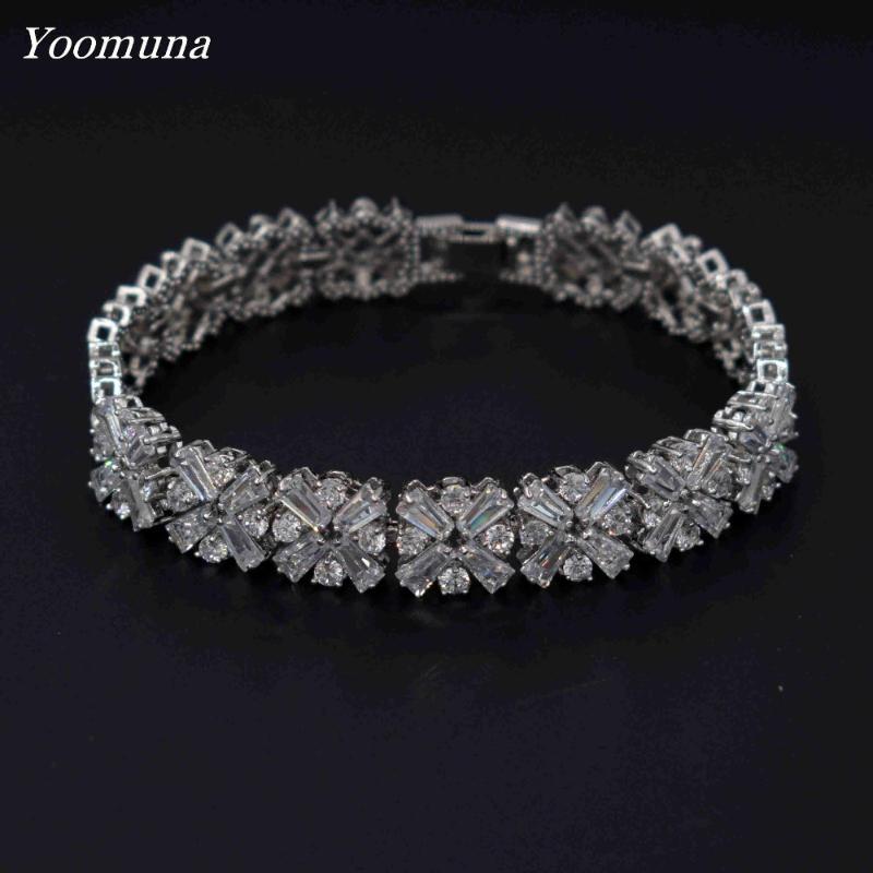 

Luxurious Crystal Bracelet Silver Color Adjustable Infinity Charm Bracelets for Women Fashion Jewelry