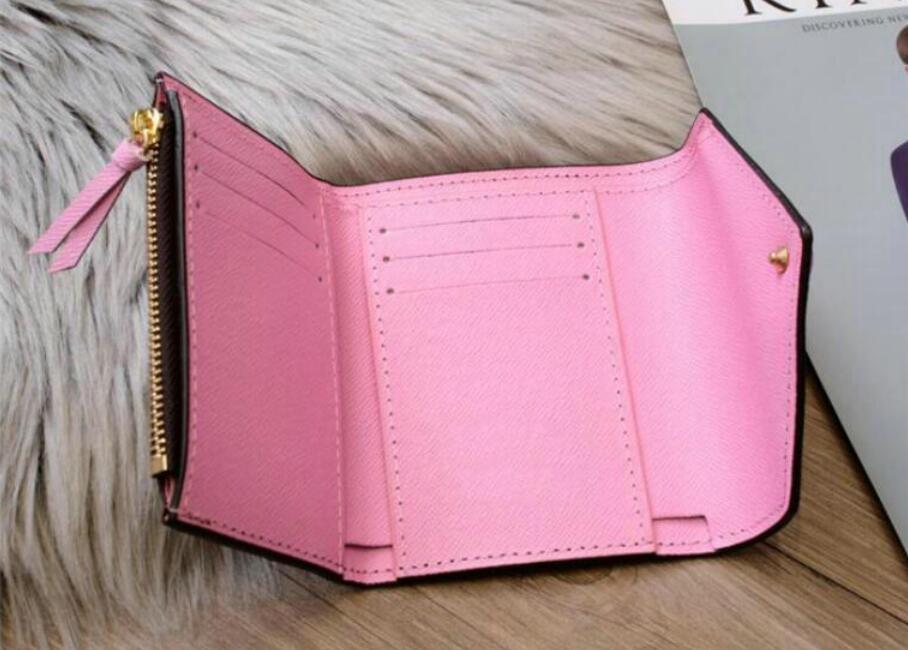 

New Zipper VICTORINE Emilie Button Women Short Wallets Fashion Shows Exotic Leather Pouch Round Coin Purse Card Holder NO41254, Orange