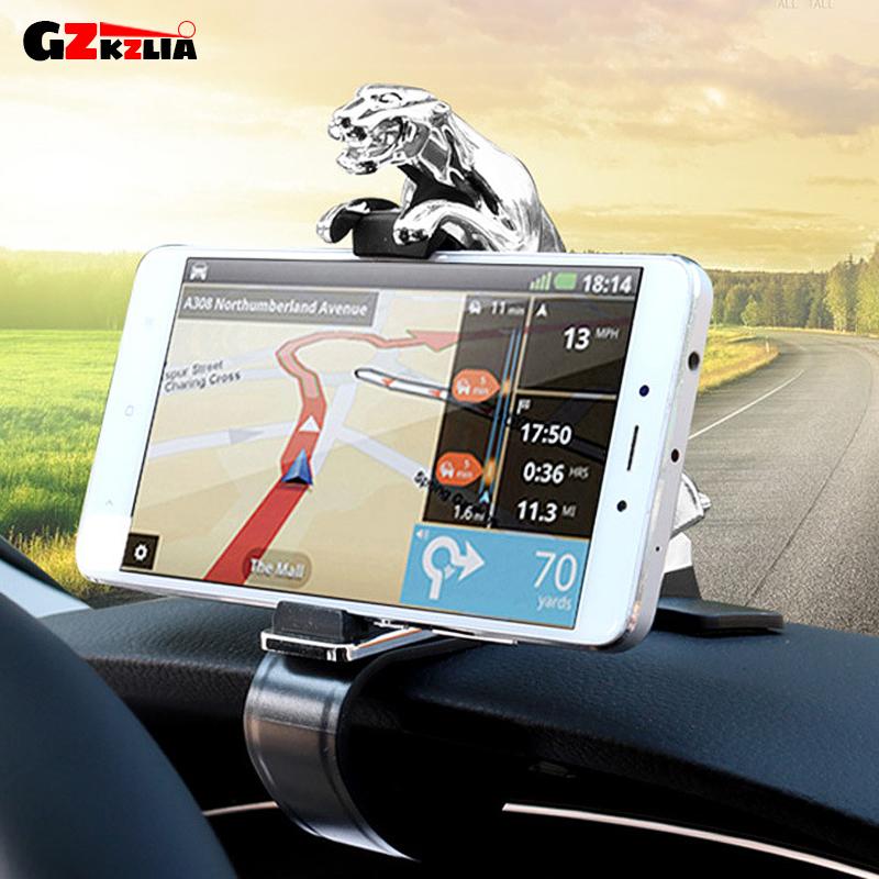 

Z14 Car Leopard Mobile Phone Holder Instrument Navigation Ornaments SUV Interior Bracket for Cars Snap Type 6.5 Inch ABS, Z14-golden