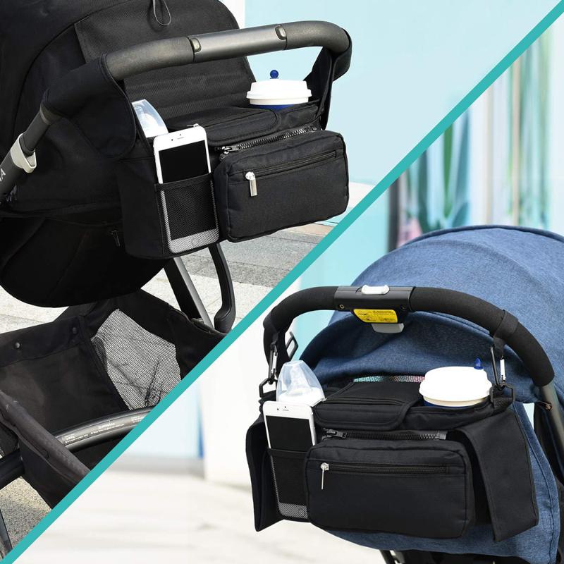 

Stroller bag Diapers Baby nappy bag Handbags Maternity Nappy For pregnant women Travel baby, Black