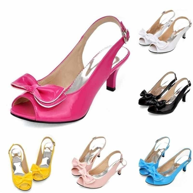 

Women Sandals Summer Shoes Woman Sandals Peep Toe Big Bow Ladies Heel Large Size Womens Shoes Black Blue1
