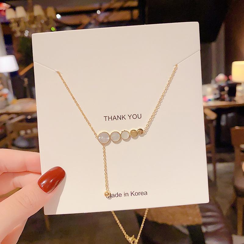 

Gold Color Shell Pendant Necklace Female Ins Tide Titanium Steel Design Sense Clavicle Chain Temperament Personality Fashion Nec