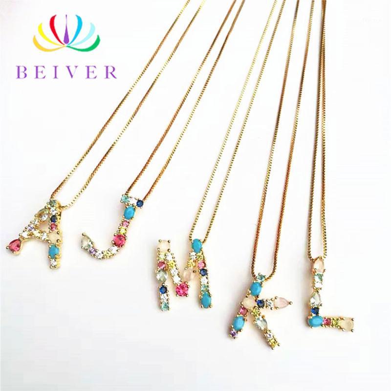 

Pendant Necklaces Beiver Fashion 26 Styles Letter Necklace Yellow Gold Color Party Jewelry Gifts For Mother's Day / Valuntine's Dr