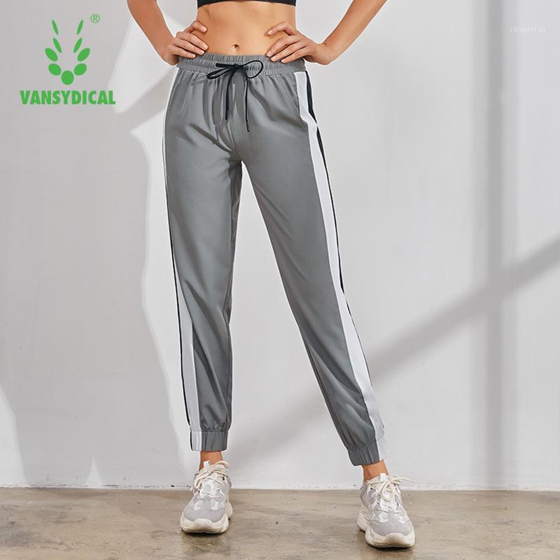 

VANSYDICAL jogging pants women striped yoga pants sport gym breathable female running training fitness workout trousers women1, Fp909601