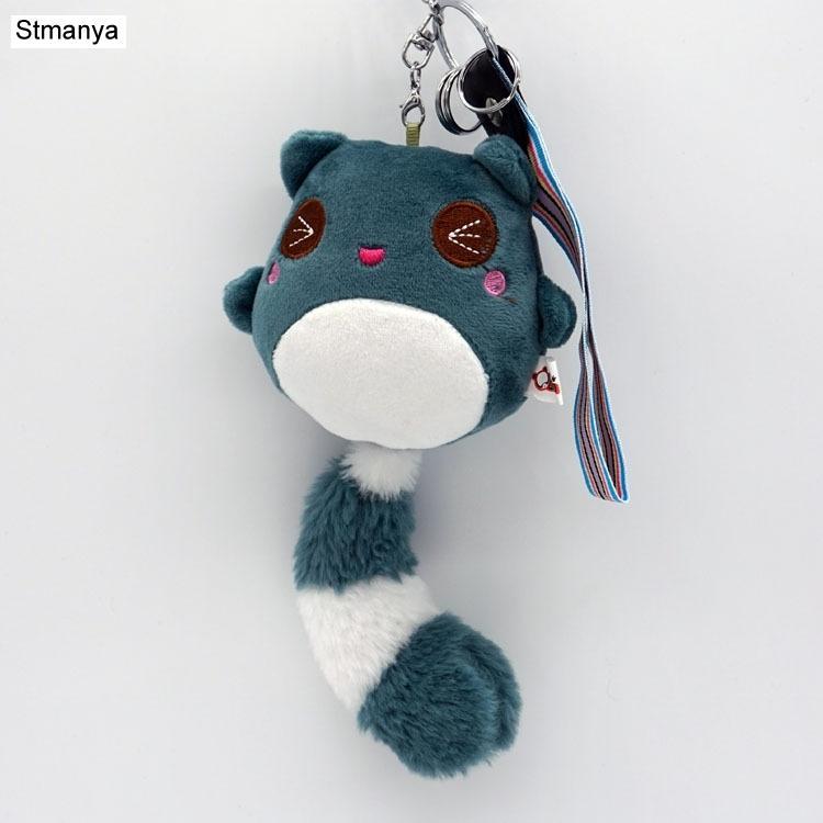 

Keychains Women Pom Fur Key Chain Animal Plush Keychain Fashion Phone HolderOdd Tail Bear Big Gift Jewelry K12611