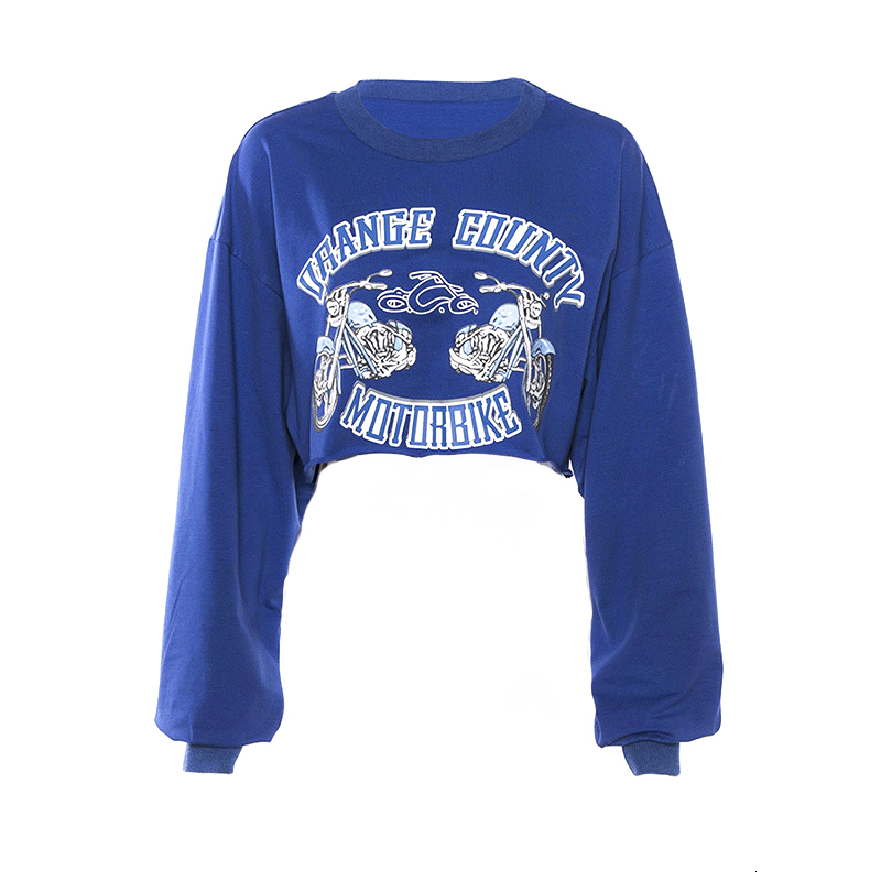 

2021 New American Autumn From Vintage Short Women Single Shirt Type Designed Print  Fits All Top Tissue U7PI, Blue