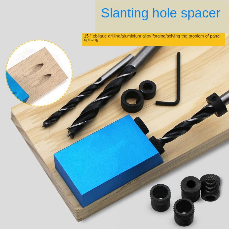 

1set Blue Pocket Hole Jig carpentry Tools Inclined hole locator 15 Degree Angle Drilling DIY Woodworking Hand Puncher Guide Kit
