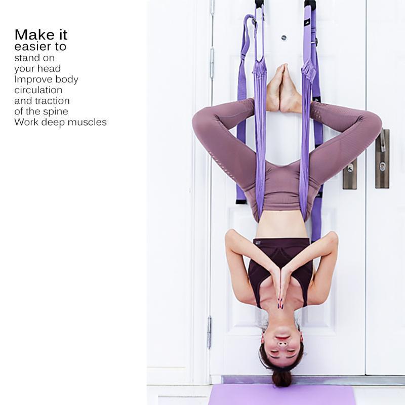 

Lower Waist Trainer Aerial Yoga Rope Handstand Stretch Belt Dance Stretch Belt Compression sponge chuck high quality adjustable1, Pink