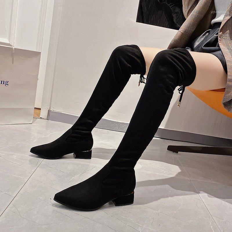 

Boots 2021 Brand Women's Shoes Pointy Boot Rubber Booties Ladies Sexy Thigh High Heels Winter Footwear Round Toe1