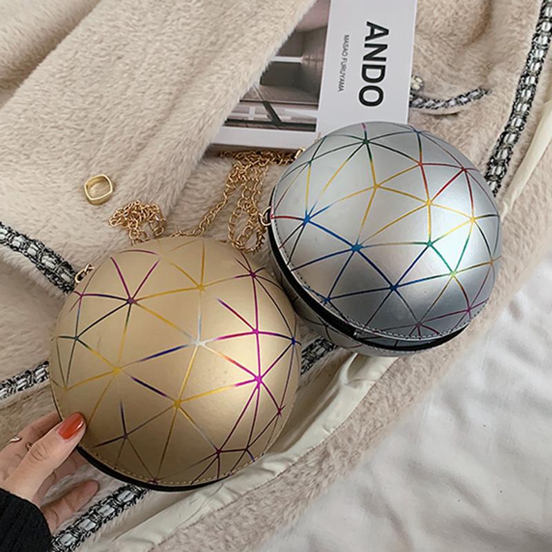 

2021 Fashion Youth Women Shopping Tote Gold Shoulder Bag Lady Metal Chains Leather Tote Bag Messenger Handbag Pink Circular Bags, Black