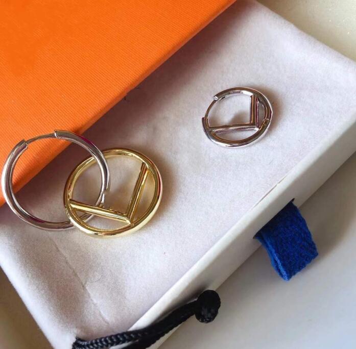 

Top Quality Fashion Design Ear Studs Hip Hop Earrings Titanium Steel Earrings f letter Gold Plated Hoop For Women Jewelry Wholesale