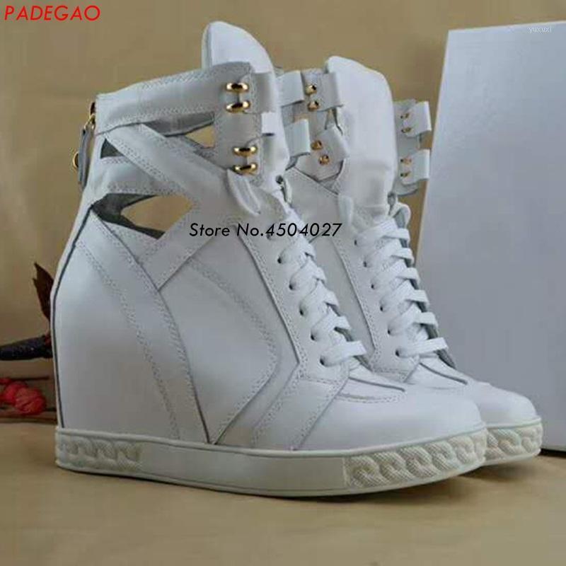 

Spring Patchwork High Top Women's Wedges Heels Boots Hidden Heel Lace Up Casual Shoes Ladies Ankle Boots1, Color 2