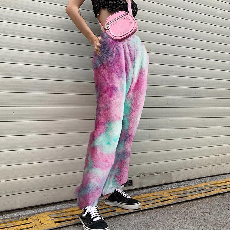 

Lamb Wool Women Sweatpants Fashion Harajuku Jogger Sports Pants Colorful Track Pants Slim Streetwear Trousers Print High Quality1, Color 3