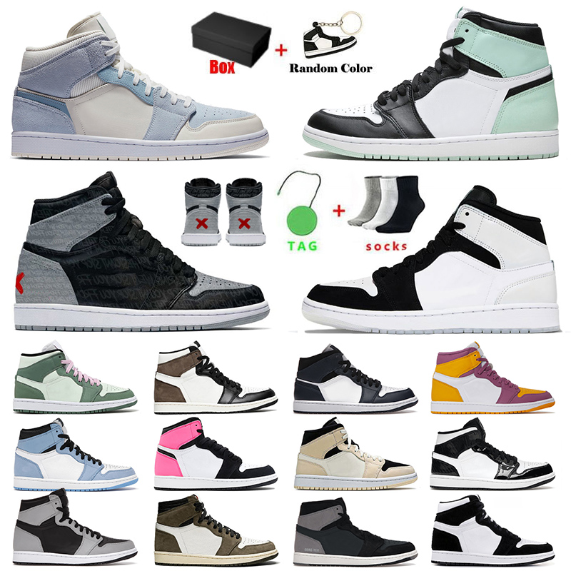 

Jumpman 1 1s Mens Womens Designer Basketball Shoes High Dark Mocha OG NRG Igloo Brotherhood Diamond Unc Mid Dutch Green Sports Sneakers Trainers Big Size Us 12, A12 high og dark mocha 36-46