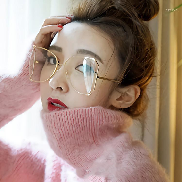 

Sunglasses Mincl/ Large Frame Hollow Frames Face-lift Artifact Mirror Legs Rolling Pearl Metal Female Round Face Sun Glasse LXL1