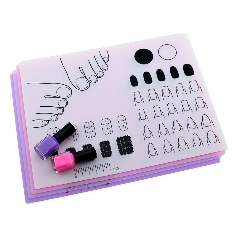 

Square Soft Silicone Toe Nail Pads Epoxy Table Mats Filling Special Pads Fingernail Beauty Tools 2 Colors, White
