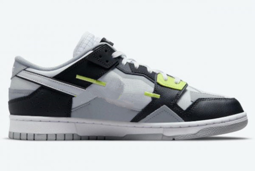 Chaussures de planche à roulettes DNks Low Scrap Wolf Grey Causal sports Trainer mesh leather suede canvas Semelle intercalaire blanche supérieur