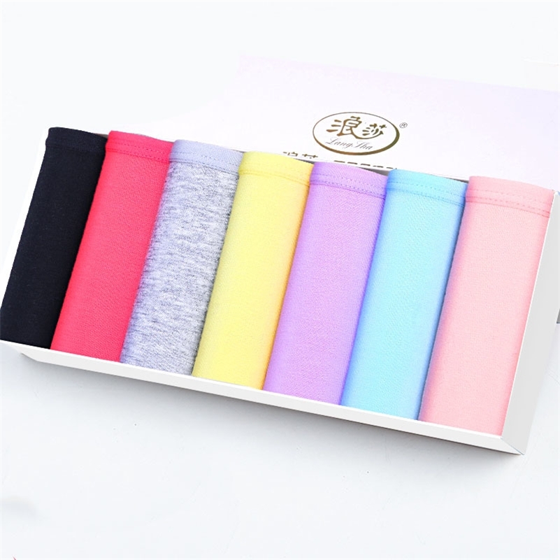 

LANGSHA 7Pcs/lot Women Panties Women Cotton Briefs Solid Everyday Seamless Panties Sexy Lady Underwear Girls Lingerie Plus Size 201112, 8208