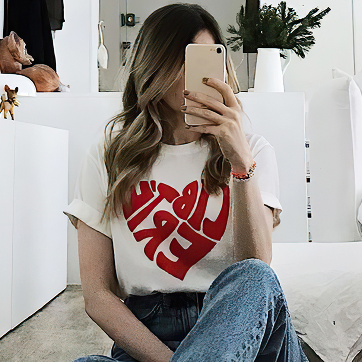 

New Love Print Graphic Tees Woman Summer Short Sleeve Round Neck Cotton Simple Shirt Tshirts Casual Vintage Femme T-shirt Tops 2021 Uutl, White