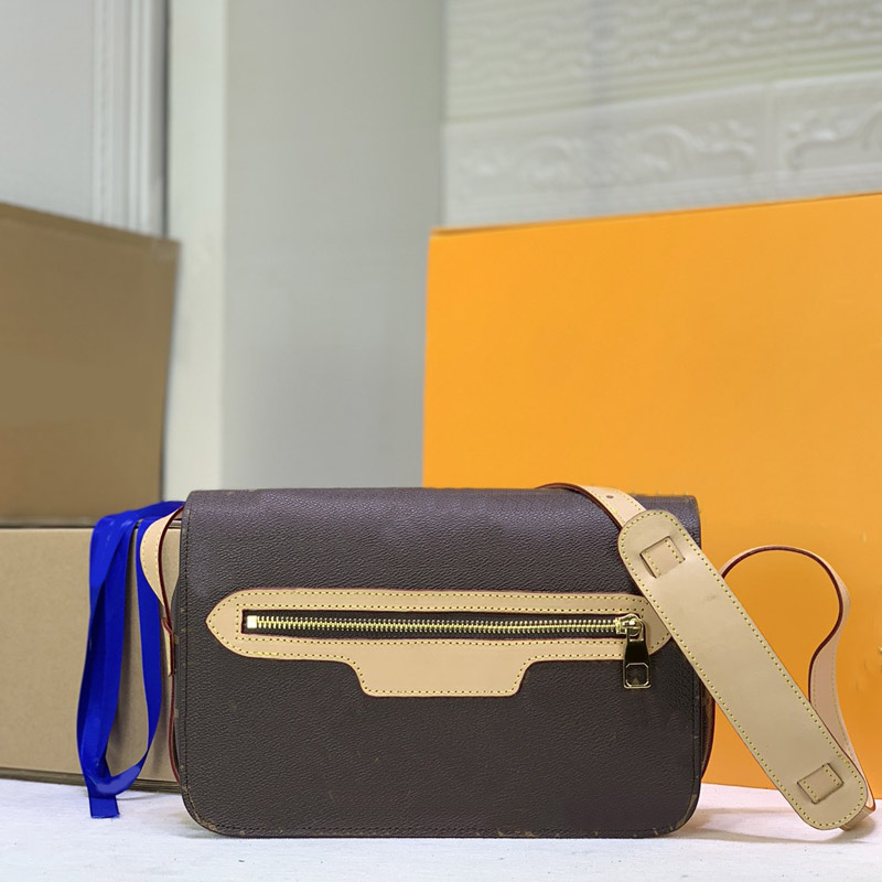 

Vintage Shoulder Bag Flap Messenger Bags Crossbody Handbag Purse Canvas leather Classic Letter Adjustable Strap Clutch Zipper
