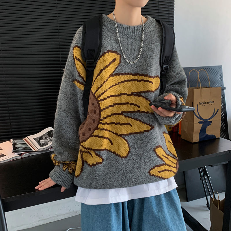 

Men's Jersey 2021 Autumn New Lean Chrysanthemum Lazy Knitting 6DBN, Dark green.
