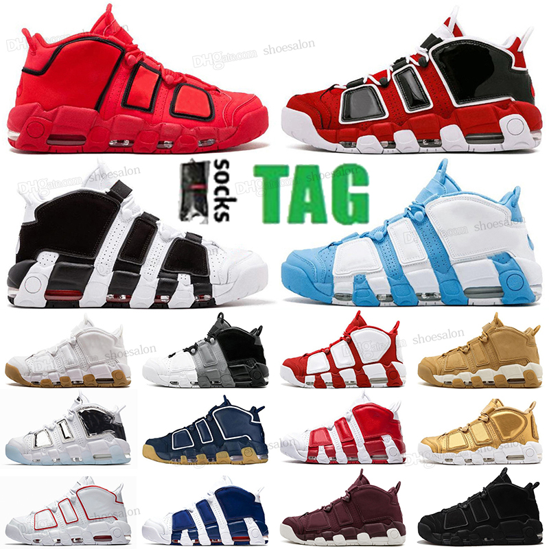 

2022 Top Quality More Uptempo Scottie Pippen Women Mens Basketball Shoes Black Varsity Red White Camo Trainers Bulls Hoops Pack Split UNC University Blue Sneakers, Shoesalon