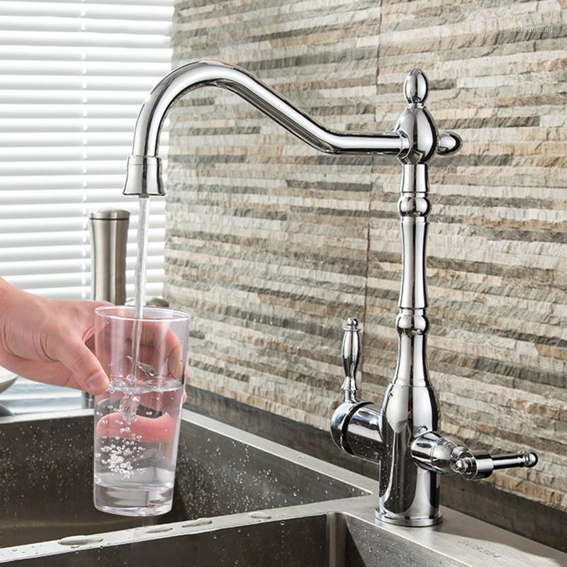 

2017 Square kitchen faucet with double-functions Torneira Cozinha Faucets 3 In1 Kitchen Faucet Three Way Tap for Water Filter1