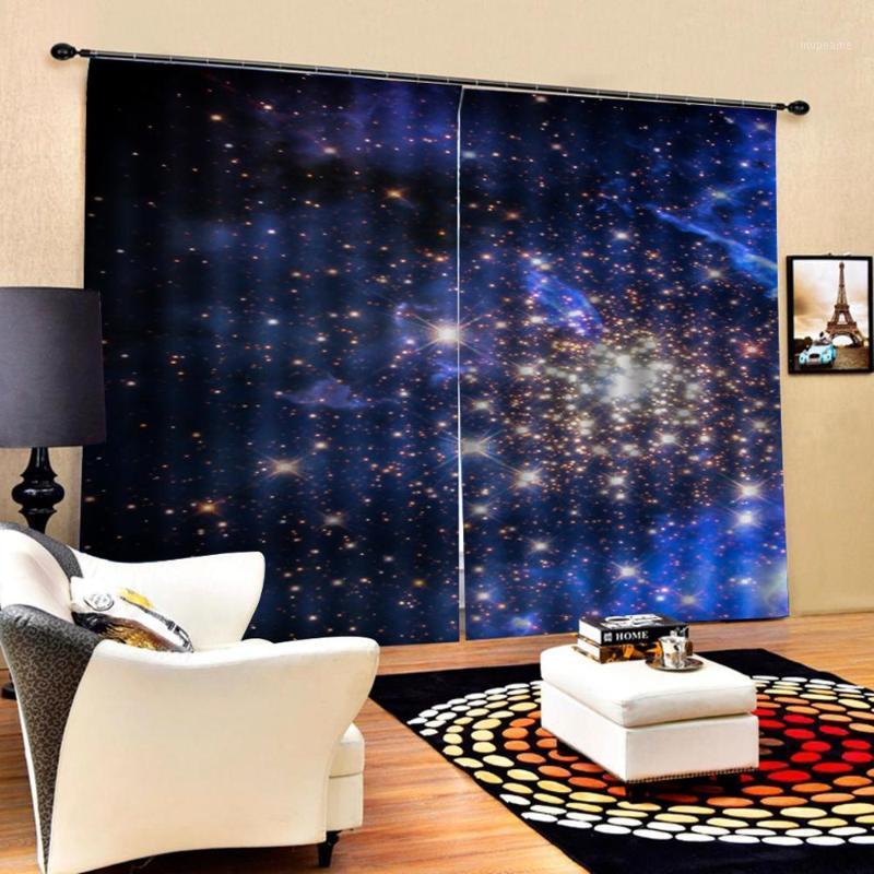 

New custom blue stars blackout curtains new bay window balcony thickened windshield blackout curtains1, As pic