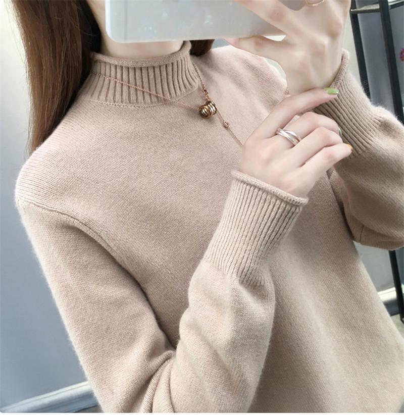

Women's Sweaters Autumn Winter Cashmere Sweater Women Knitted Turtleneck Pullover Long Sleeve Tricot And Pullovers Female Jumper Tops, White;black
