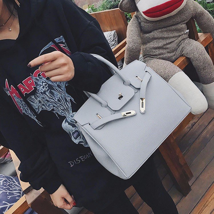 

Handbag American Bag 2021 New Pattern Classic Woman Style Litchi And Fashion European Birkin Designer Shoulder Crossbody Sikmr, Black