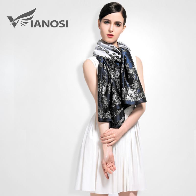 

VIANOSI] Brand scarf Women Vintage Flower Design Silk Scarves Fashion Bohemian Style Shawls and Hijabs Ladies VA010