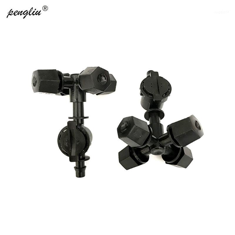 

Garden Irrigation Cross Fogger Misting Sprinkler With 1/4" Barbed Anti-Drip Device Four Ways Fog Nozzles Irrigation IT0381, 10pcs