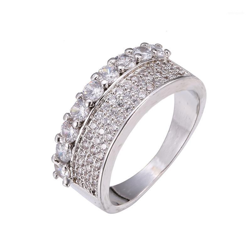 

Women Rings Single Row Zircon Pav CZ Silver Plated Rings Fashion Glamour Engagement Birthday Gift For Girlfriend1