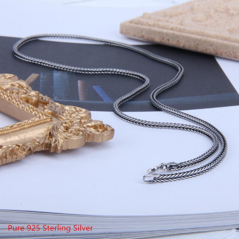 

Chains Buyee Real 925 Sterling Silver Loose Chain 45cm To 75cm Choppin For Men Women Clavicle Black Jewelry Accessories