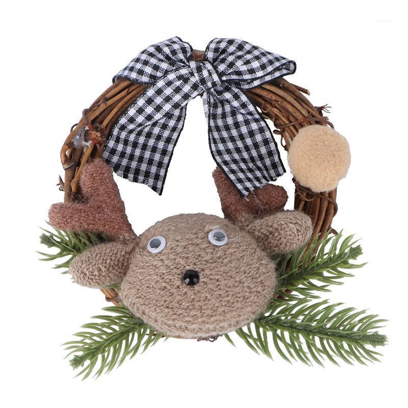 

1Pc Mini Rattan Weaving Wreath Christmas Themed Garland Lovely Home Decoration1