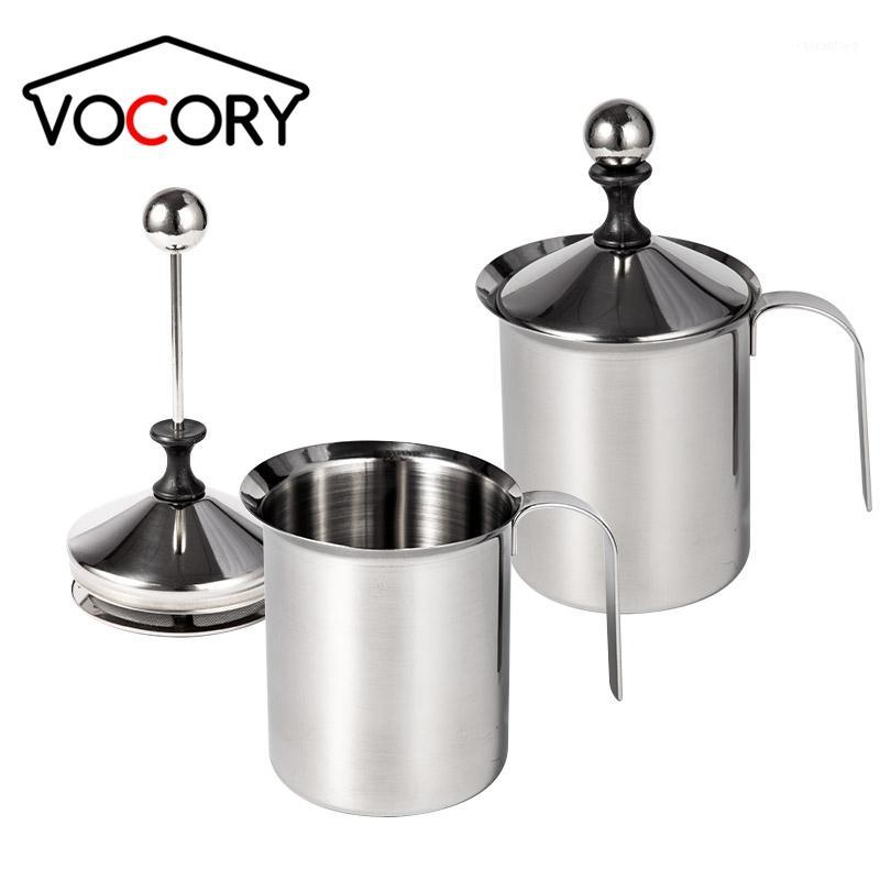 

400/800ML Manual Milk Frother Stainless Steel Double Mesh Milk Creamer Foam Mesh Coffee Foamer Creamer Mixing Mix1