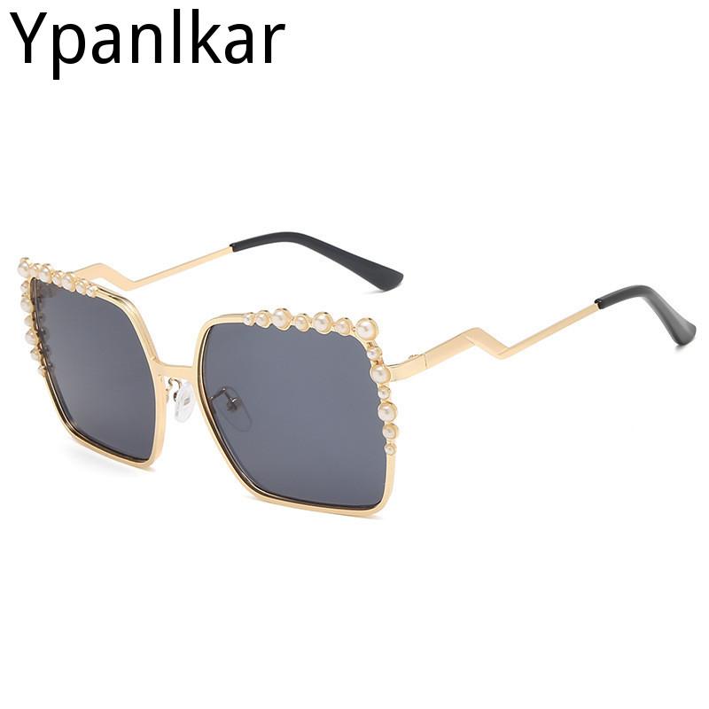 

Fashion High Quality Pearl Metal Sunglasses Women Brand Designer Vintage Female party Ladies Sun Glasses Women UV400