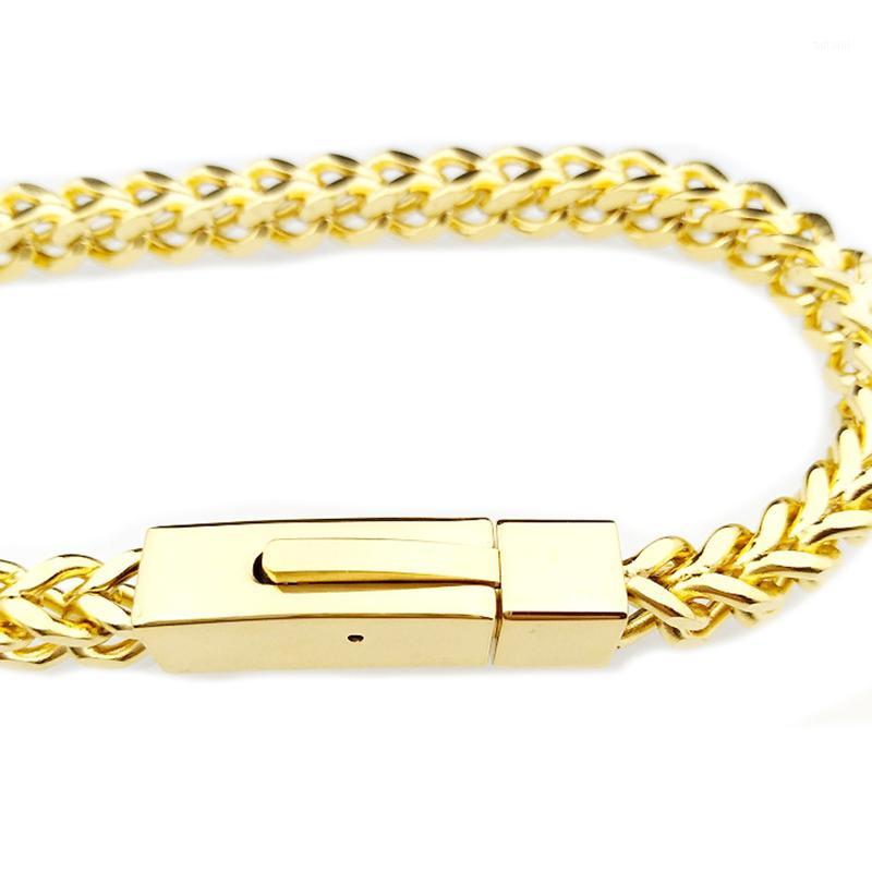 

snap gold bracelet mens stainless steel charm bracelets hip hop rock silver bracelet jewelry on hand male accessories wholesale1