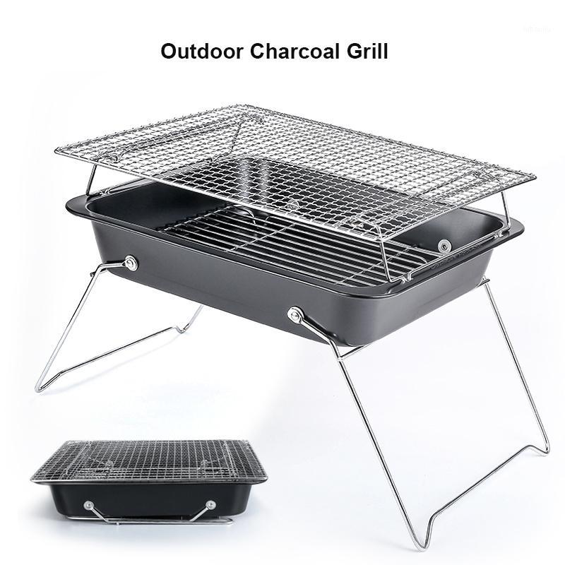 

Charcoal BBQ Grill Foldable Portable Barbecue Grill Stove Stainless Steel Patio Outdoor Camping Picnic BBQ Accessories Tools1