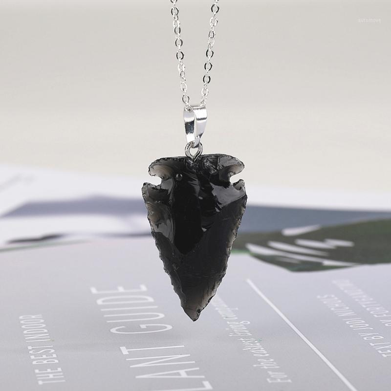 

1pc Obsidian Vintage Necklace Men Arrow Pendant Simple Chain Bead Arrow Long Men Necklaces Jewelry Gift1
