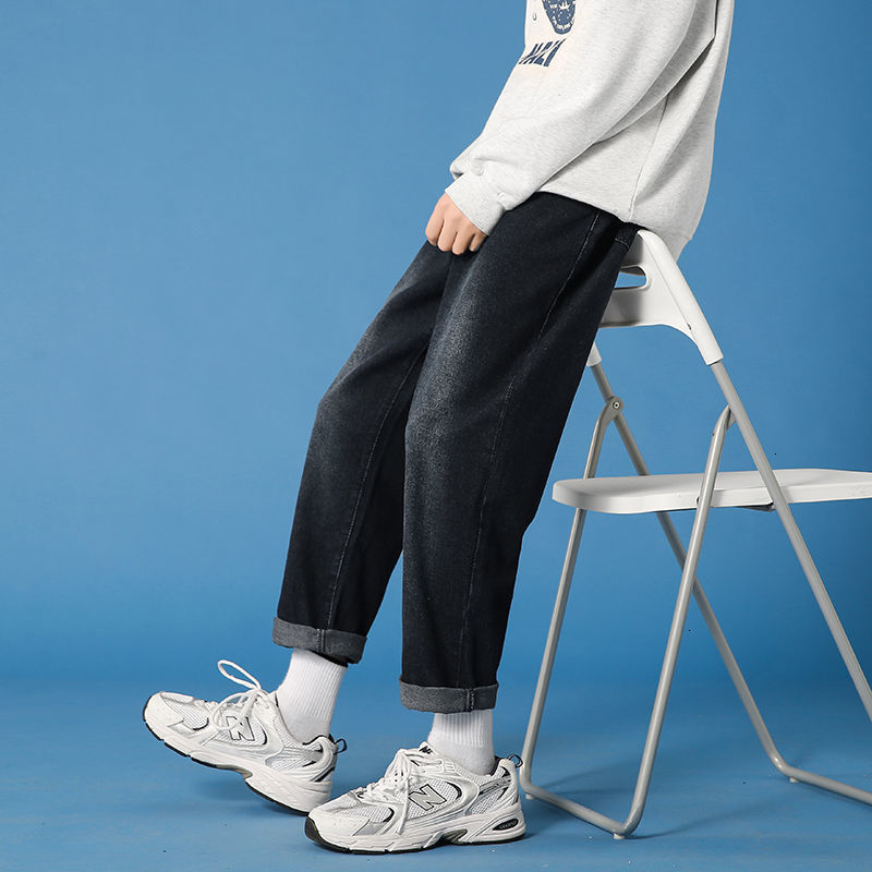 

Spring 2021 Men's and Winter New Straight Old M-3xl Brem Pants Fashion Young Clothes UFI1, Black