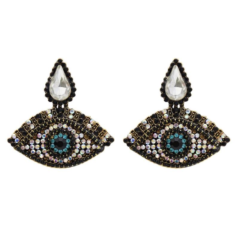 

Handmade Beads Big Eye Tassel Earrings Women Girl Wedding Handmade Crystal Drop Earrings Party Gifts Ethnic Style