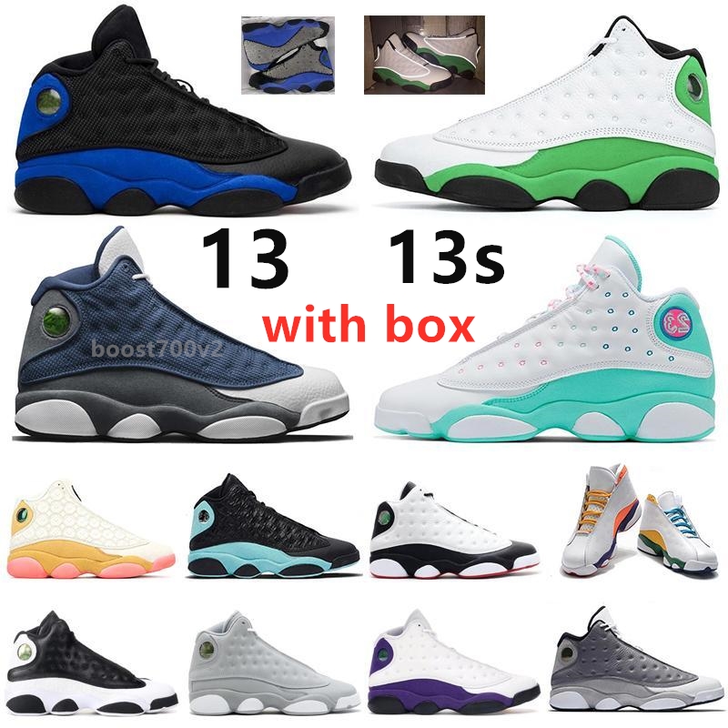 

Playground Hyper Royal 13 13s Island Green Mens Women Basketball Shoes Bred Chicago Flint He Got Game Lucky Green Sports Shoe, Color #23 36-47 barons