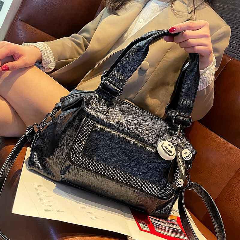 

Diamond-studded Bags Women 2021 New Wild Atmospheric Handbag Large Capacity Casual Diagonal Cross Body Bag Woman Torebki Damskie, Black