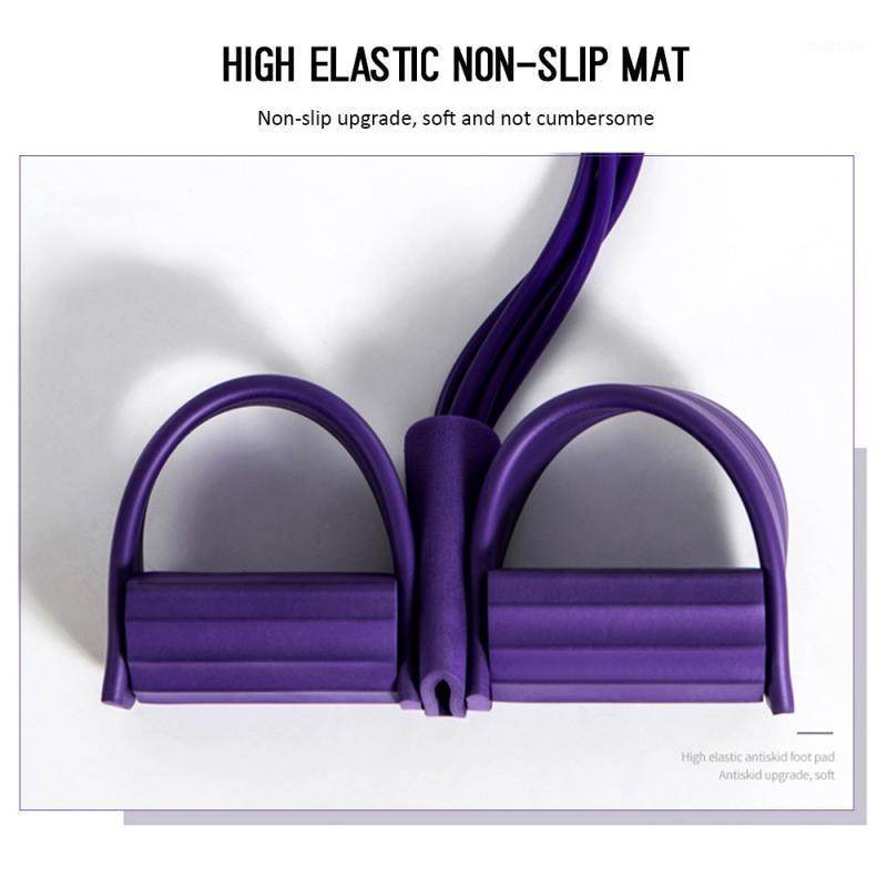 

1pcs Women Yoga Multi-Function 4-Tube Tension Rope Foot Pedal Pull Resistance Fitness Sports fitness yoga equipment1, Red