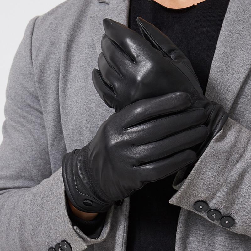 

Ski Gloves Men Winter Water Resistant Sheepskin Leather Touchscreen Cold Weather Hands Warmer Outdoor Activities Sports