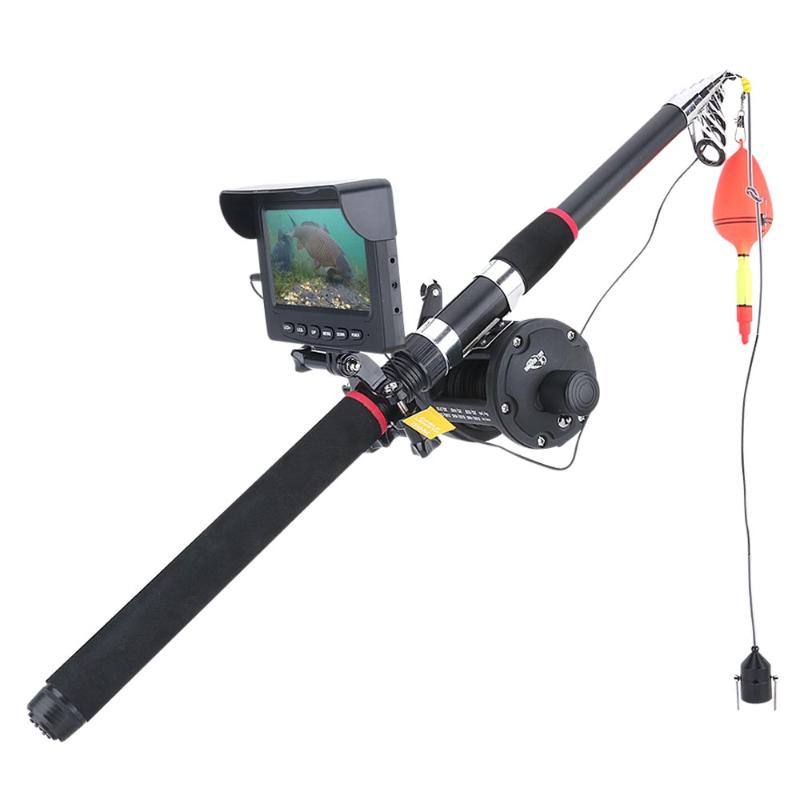 

1200TVL Fish Finder Underwater Fishing Camera 4.3 inch Monitor 10PCS LED Night Vision 195 Degrees Sea wheel Camera For Fishing