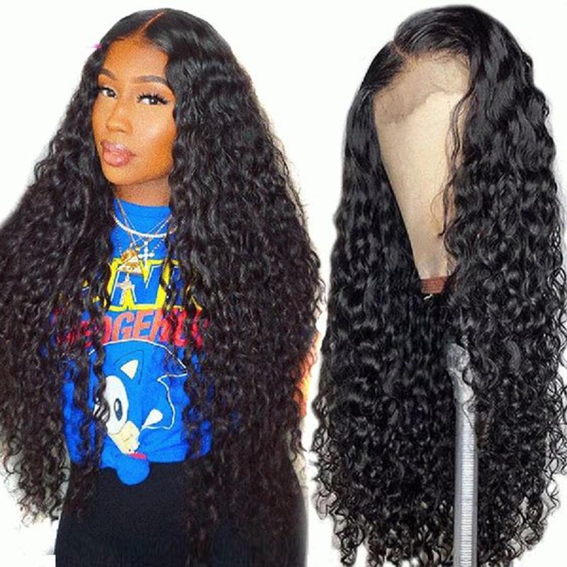 

Glueless WIGMY Water Wave Wigs Lace Closure For Black Women Wet And Wavy Wigs Human Hair Pre Plucked With Baby Hair, As pic