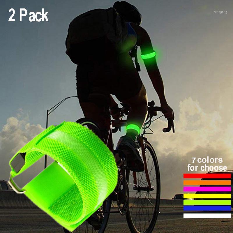 

2 Pack Outdoor Sports Glowing Bracelets LED Wristbands Adjustable Running Light for Runners Joggers Bike Bicycle Party Light1