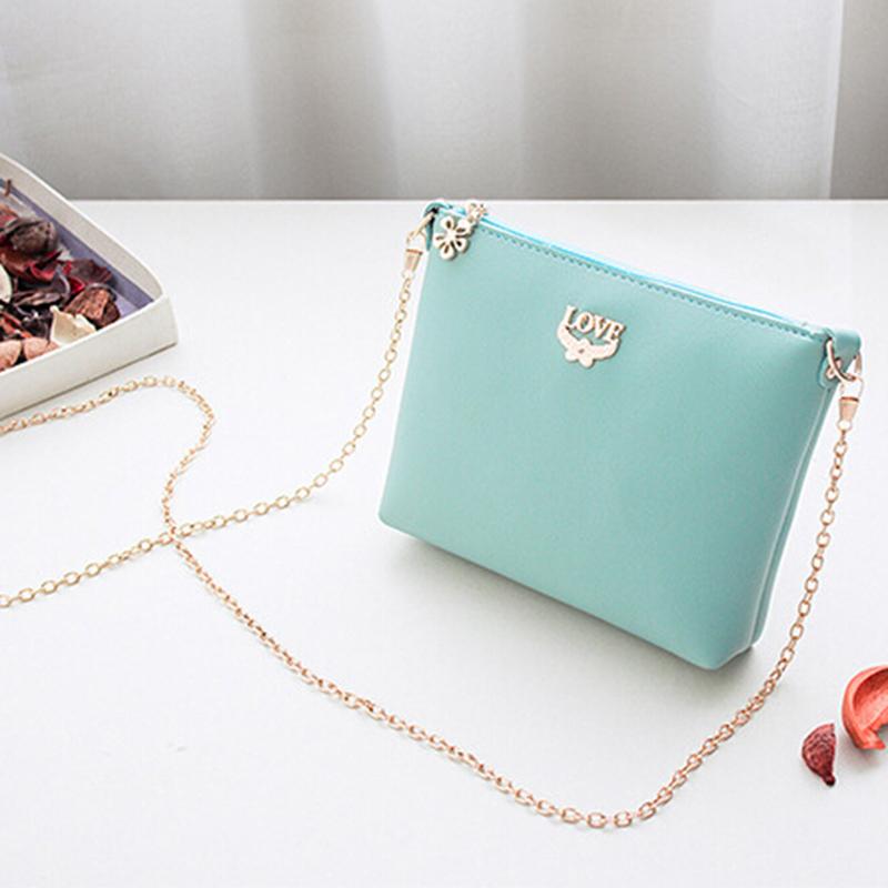 

LKEEP Women Single Shoulder Bag Rivets Oblique Cross Bag Litchi Grain Love Letter New Arrival Messenger High Quality Bags, Blue